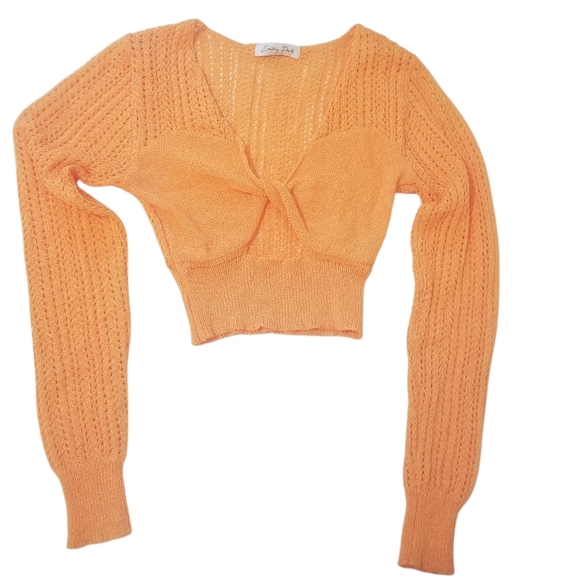 Emory Park Knit Crochet Crop Top Size Small - Picture 7 of 10